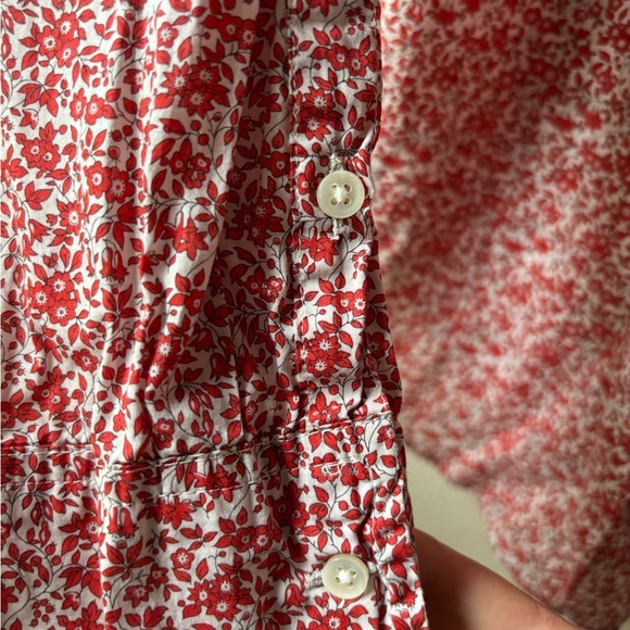 J. Crew Liberty of London Pink Puff Sleeve Smocked Blouse - Picture 5 of 11
